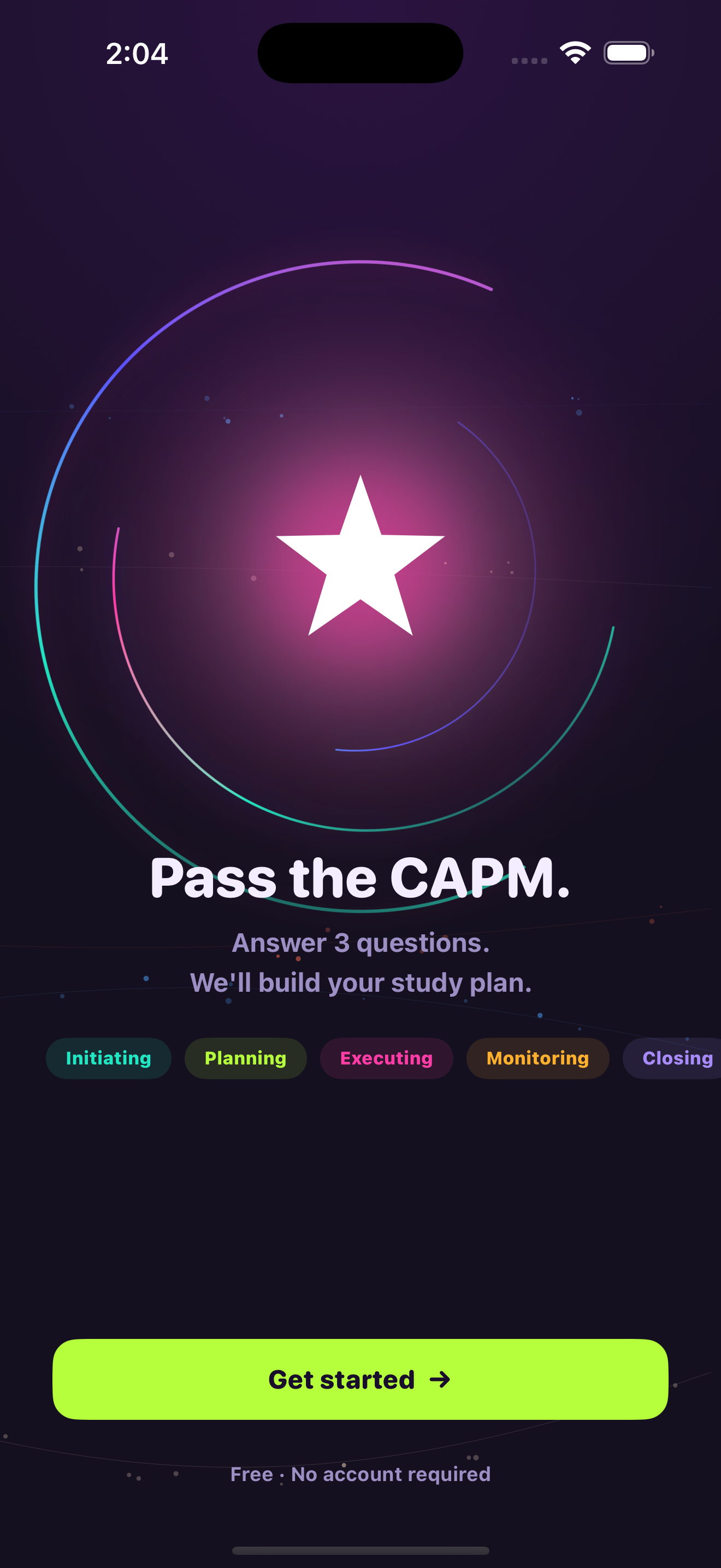Ascent readiness ring showing how CAPM exam-ready you are